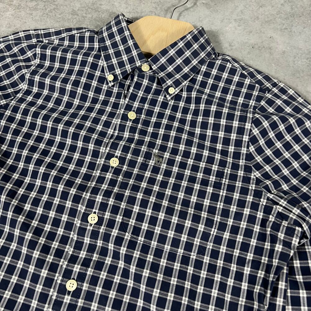 Abercrombie & Fitch Men's Small Button-Down Muscle Fit Blue Plaid Long Sleeve